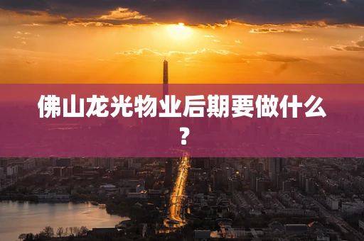 佛山龙光物业后期要做什么？