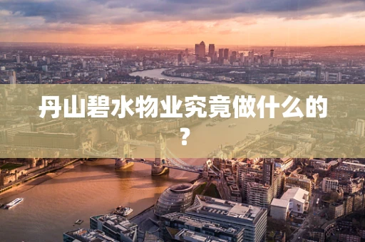 丹山碧水物业究竟做什么的？
