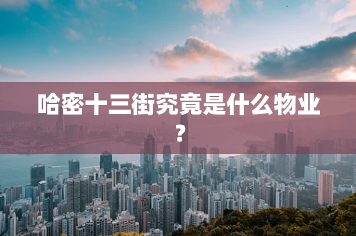 哈密十三街究竟是什么物业？