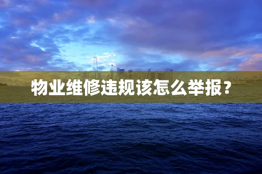 物业维修违规该怎么举报？