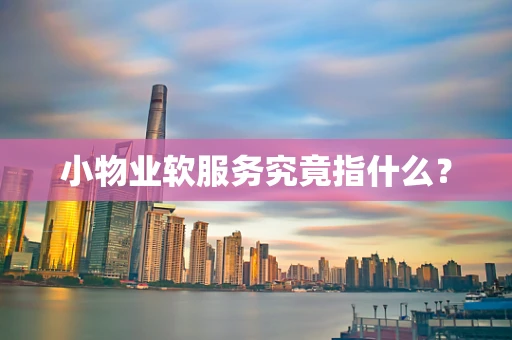 小物业软服务究竟指什么？