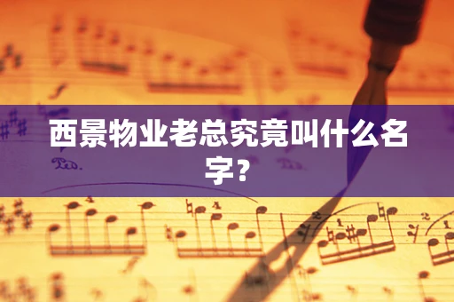 西景物业老总究竟叫什么名字？