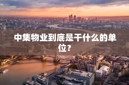 中集物业到底是干什么的单位？