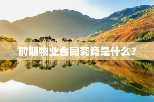 前期物业合同究竟是什么？