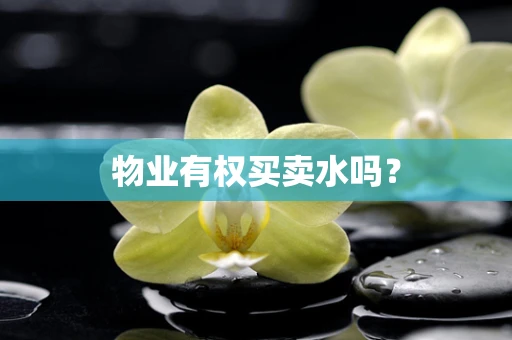 物业有权买卖水吗？