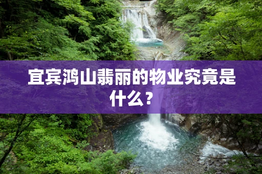 宜宾鸿山翡丽的物业究竟是什么？