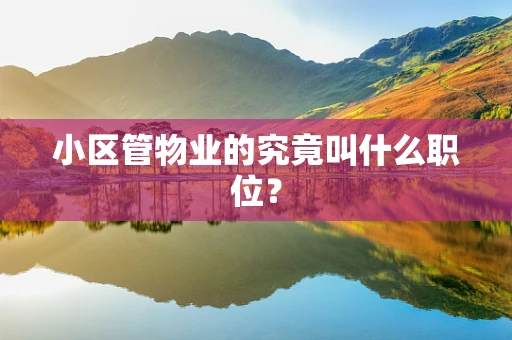 小区管物业的究竟叫什么职位？
