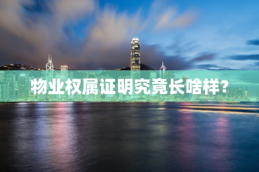 物业权属证明究竟长啥样？