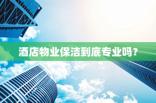 酒店物业保洁到底专业吗？